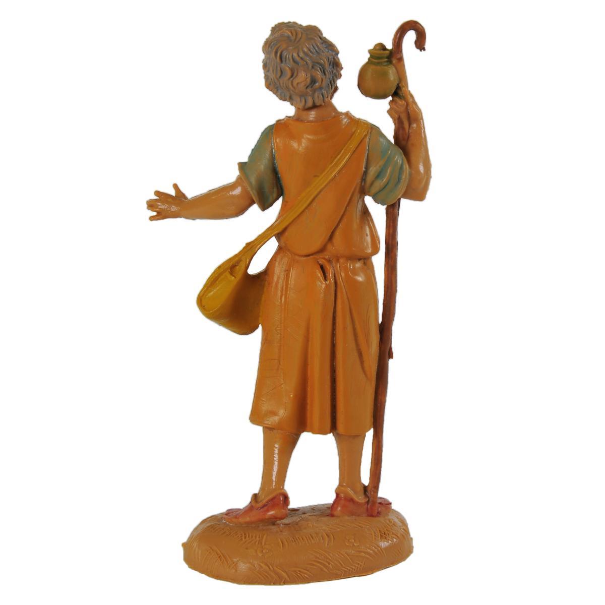 Statua presepe 10 cm pastore bastone