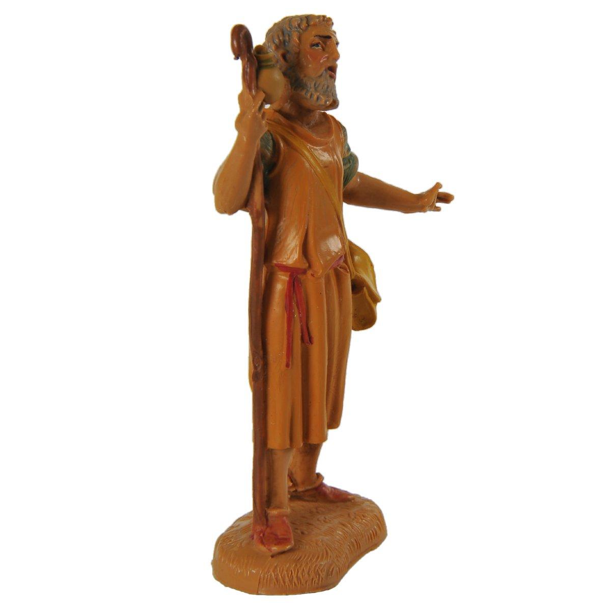 Statua presepe 10 cm pastore bastone