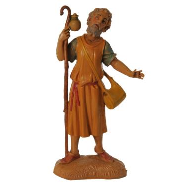 Statua presepe 10 cm pastore bastone