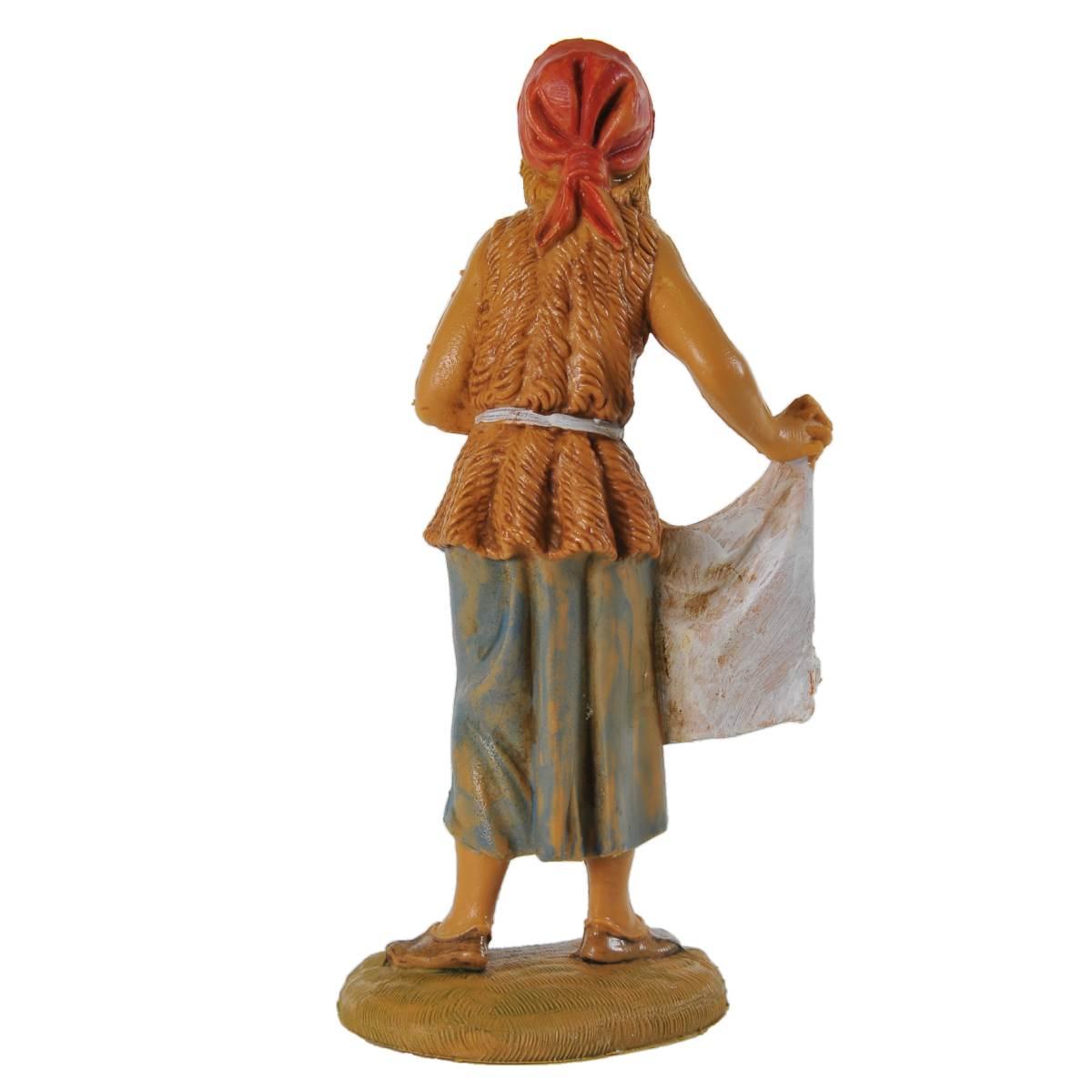 Statua presepe 10 cm pastorella con panno