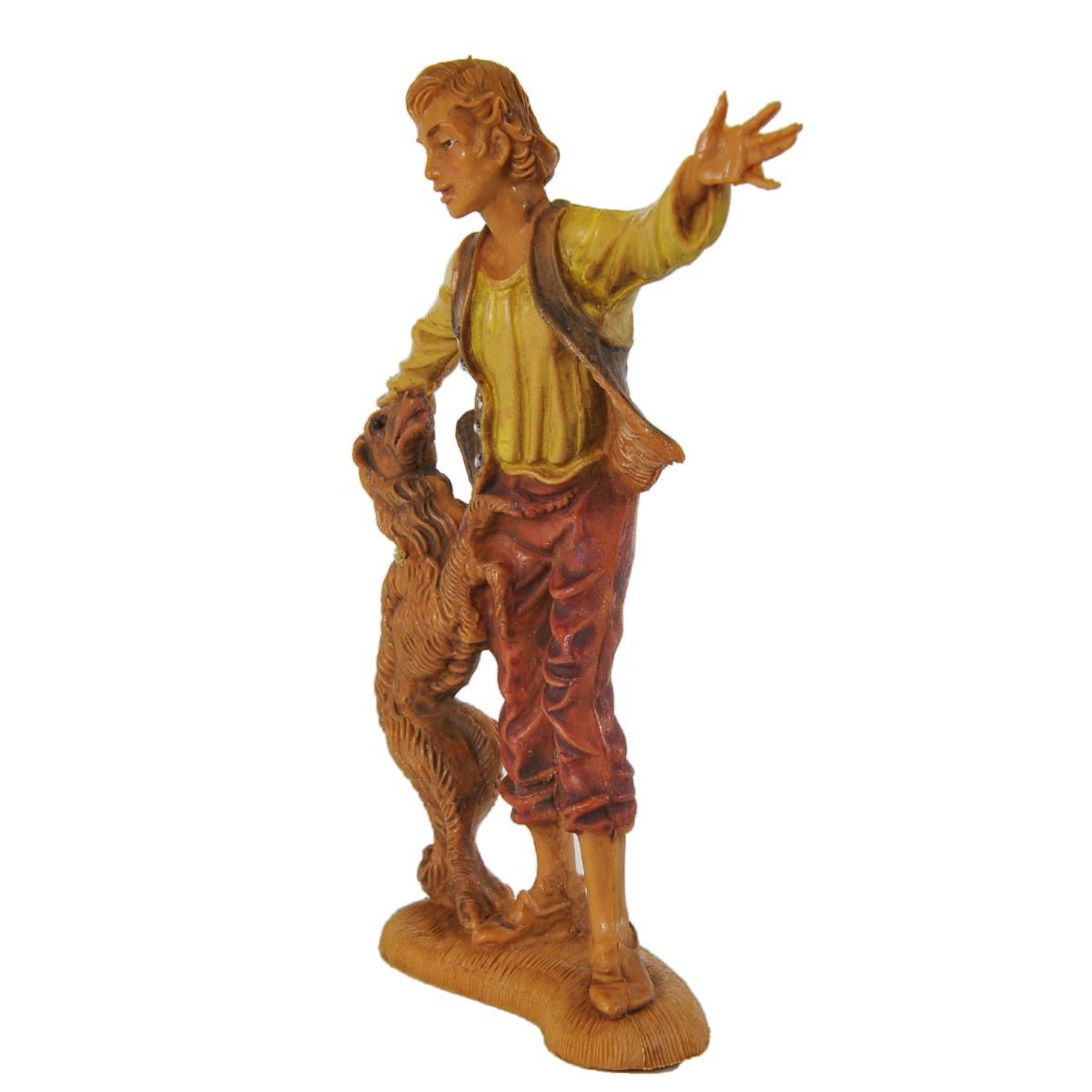 Statua presepe 10 cm pastore cane