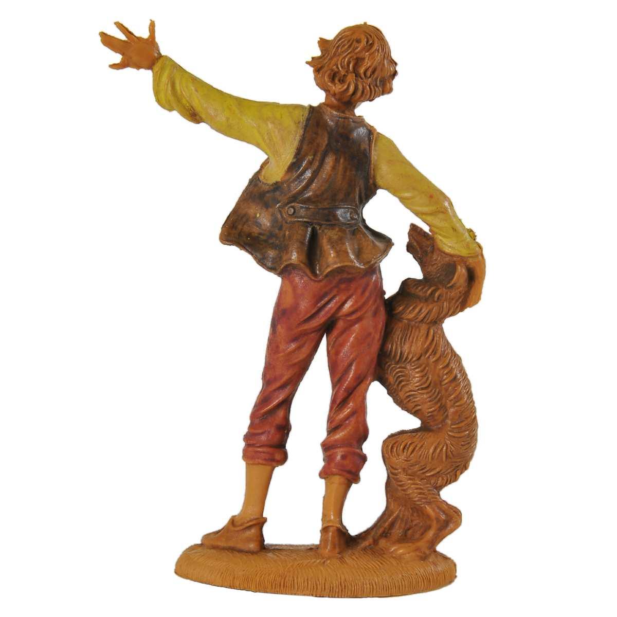 Statua presepe 10 cm pastore cane