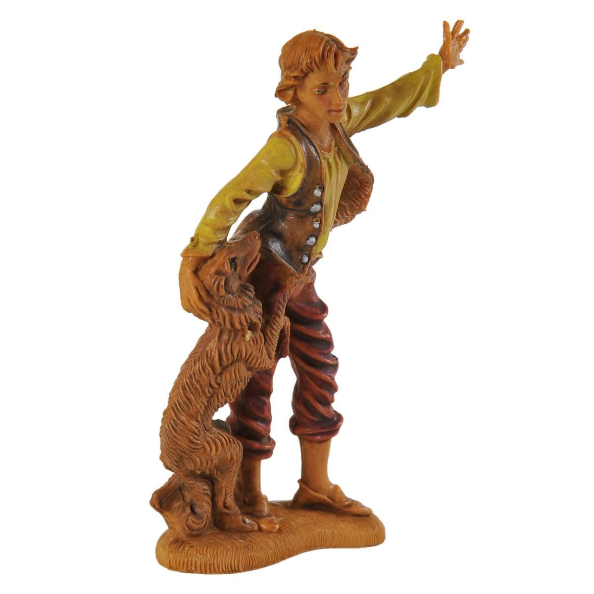 Statua presepe 10 cm pastore cane