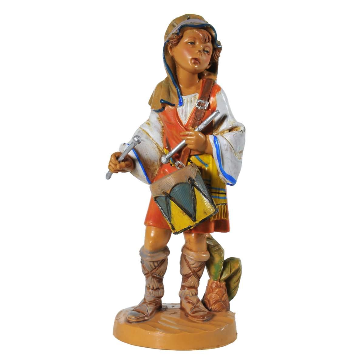 Statua presepe 12 cm pastore tamburo