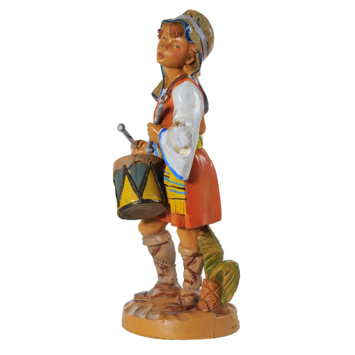 Statua presepe 12 cm pastore tamburo
