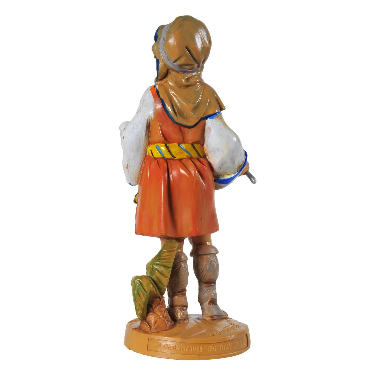 Statua presepe 12 cm pastore tamburo