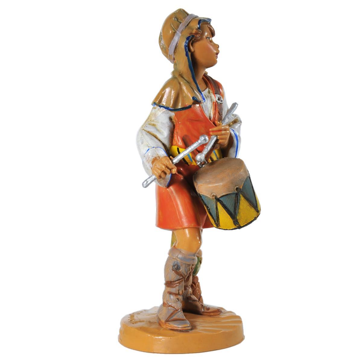 Statua presepe 12 cm pastore tamburo