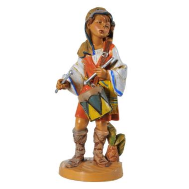 Statua presepe 12 cm pastore tamburo