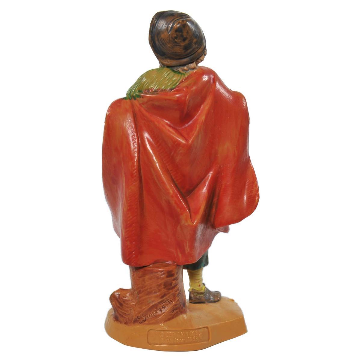 Statua presepe 12 cm pastore con zampogna