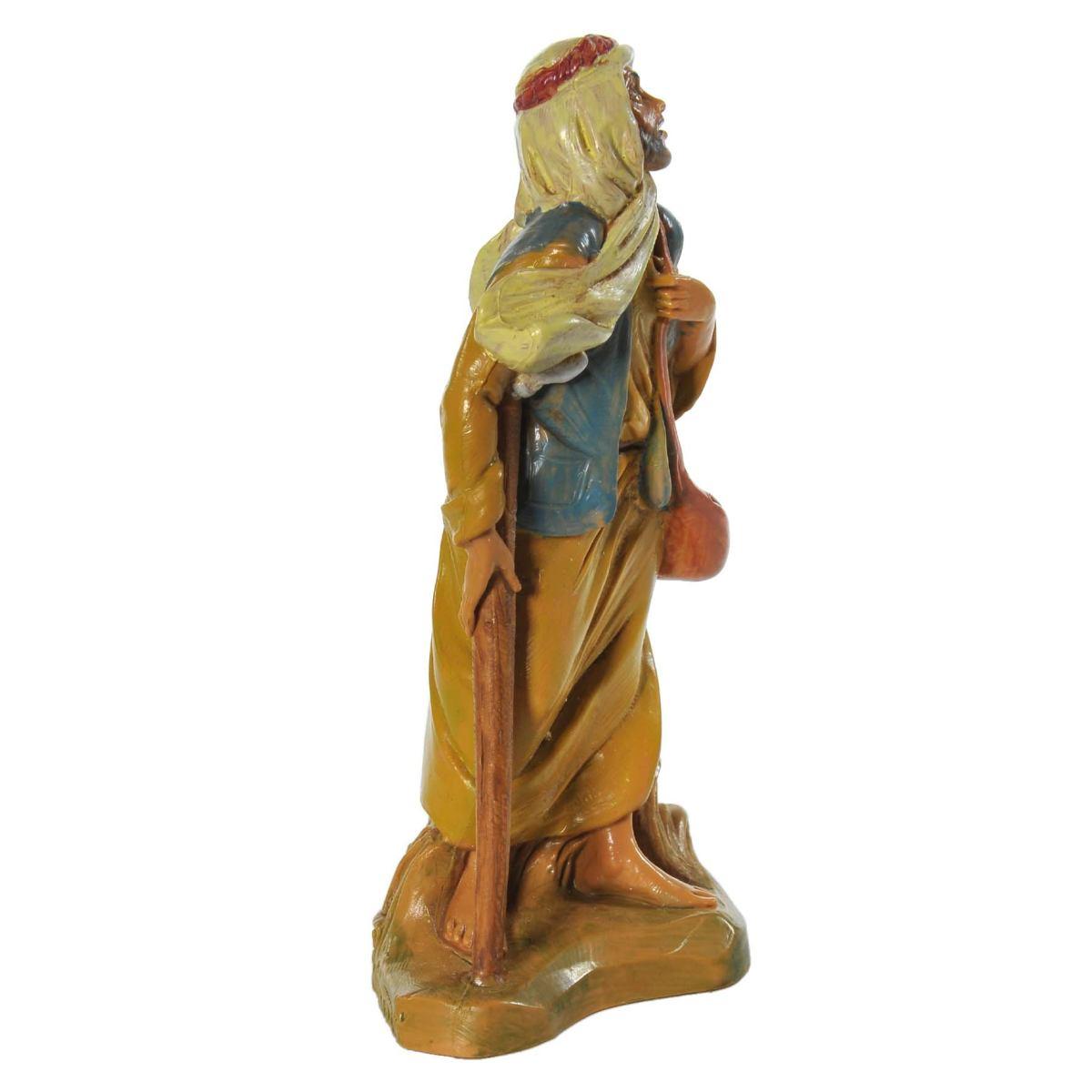 Statua presepe 12 cm pastore stampella