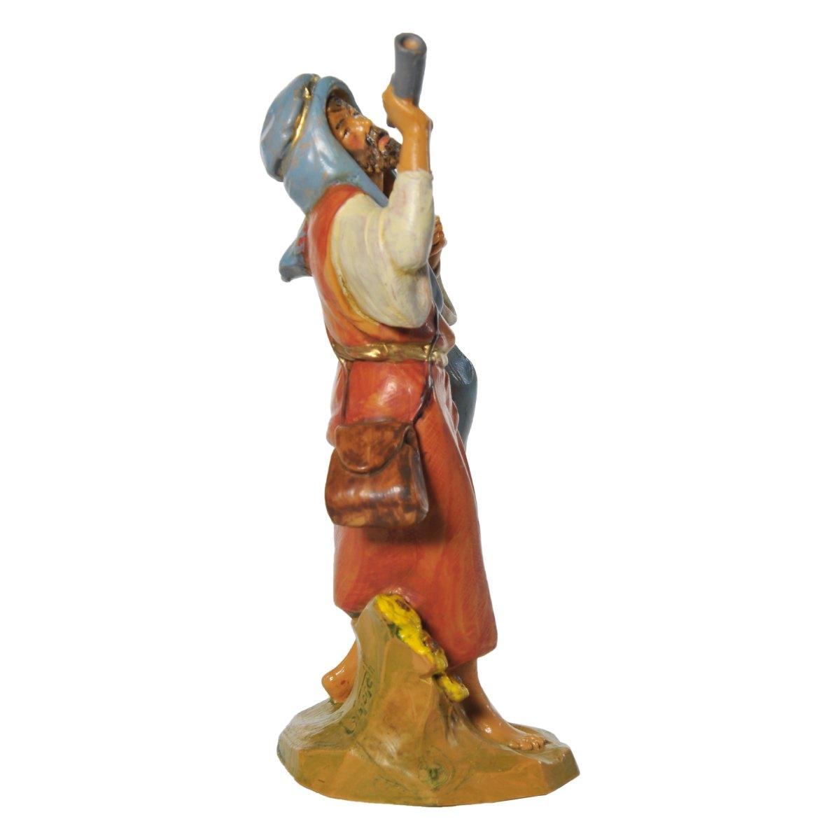 Statua presepe 12 cm pastore corno