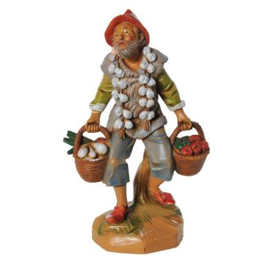 Statua presepe 12 cm pastore ortaggi