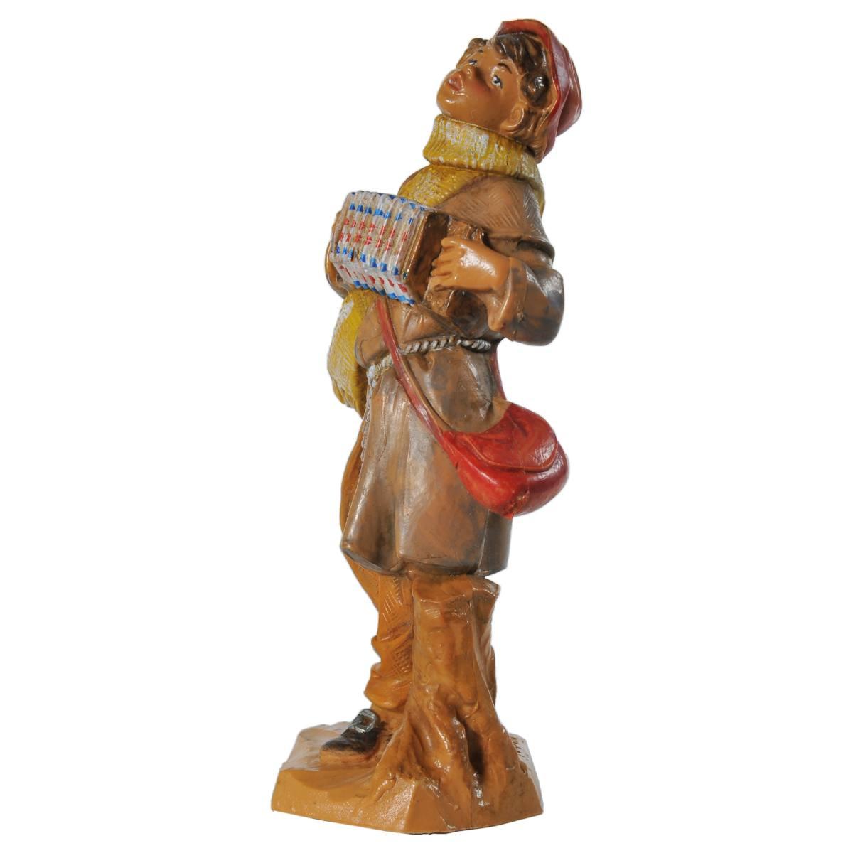 Statua presepe 12 cm pastore con fisarmonica