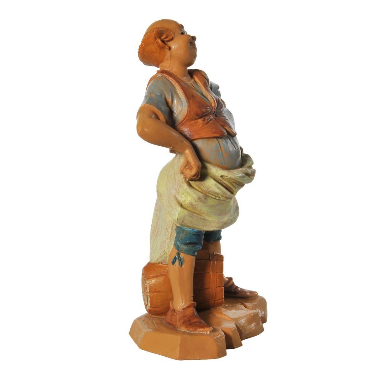 Statua presepe 12 cm oste con botte