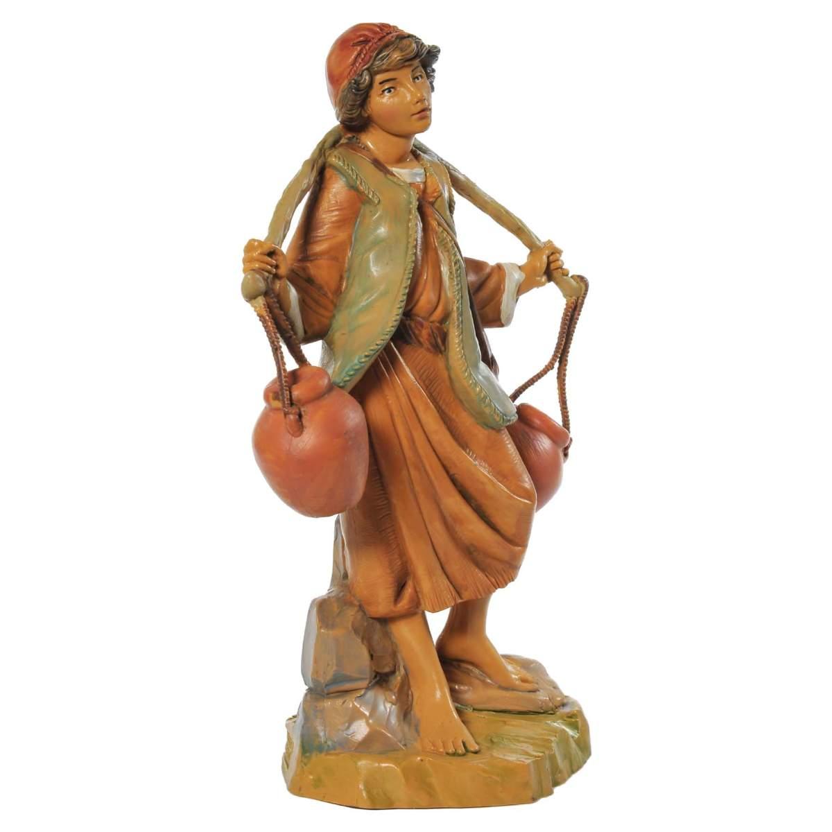 Statua presepe 19 cm pastore acquaiolo con secchi