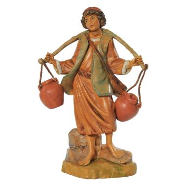 Statua presepe 19 cm pastore acquaiolo secchi