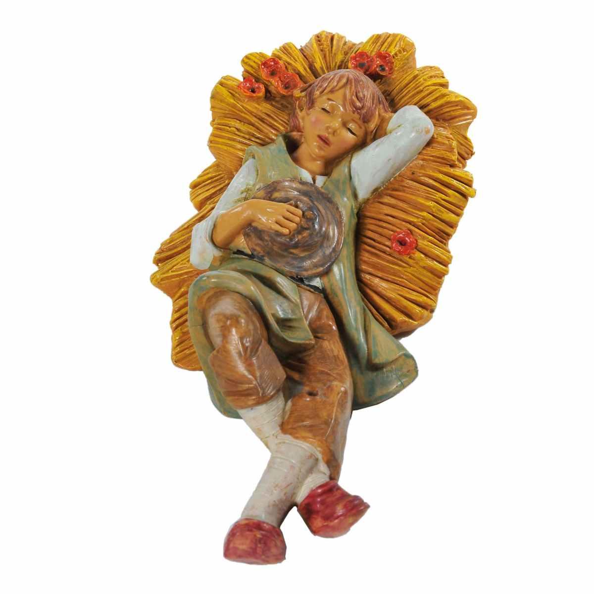 Statua presepe 19 cm pastore sdraiato
