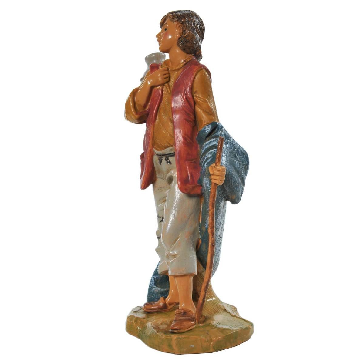 Statua presepe 19 cm pastore bastone anfora