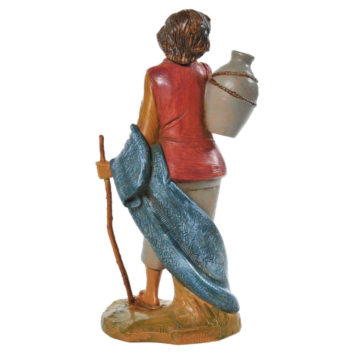 Statua presepe 19 cm pastore bastone anfora