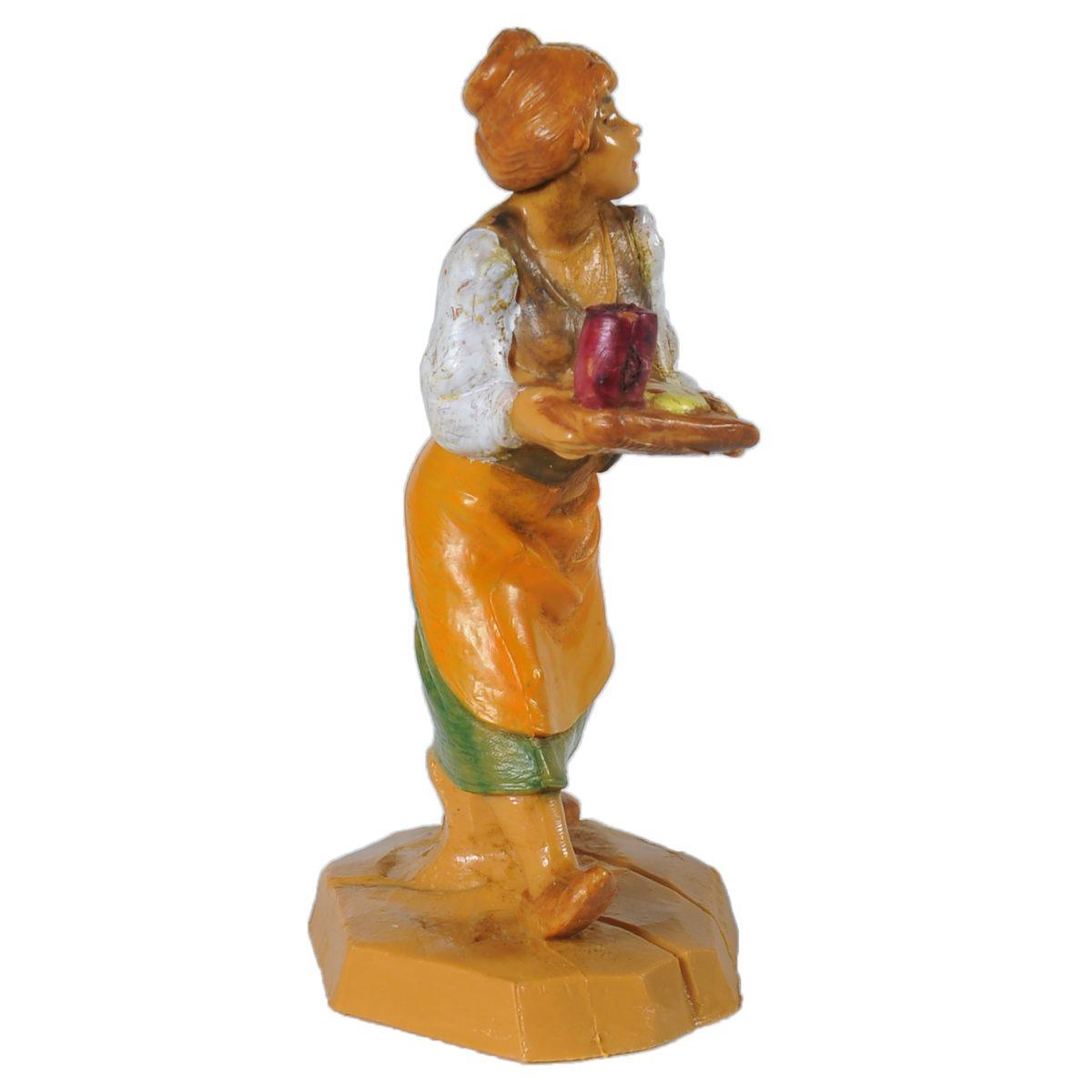 Statua presepe 6.5 cm pastorella vassoio
