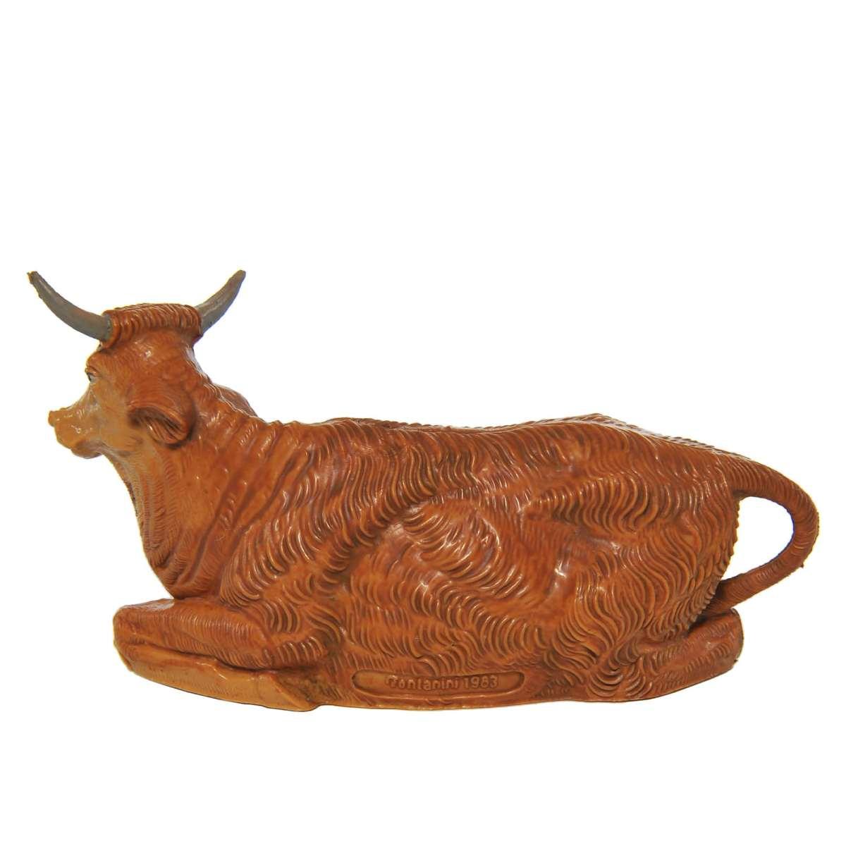 Statua presepe 10 cm bue sdraiato
