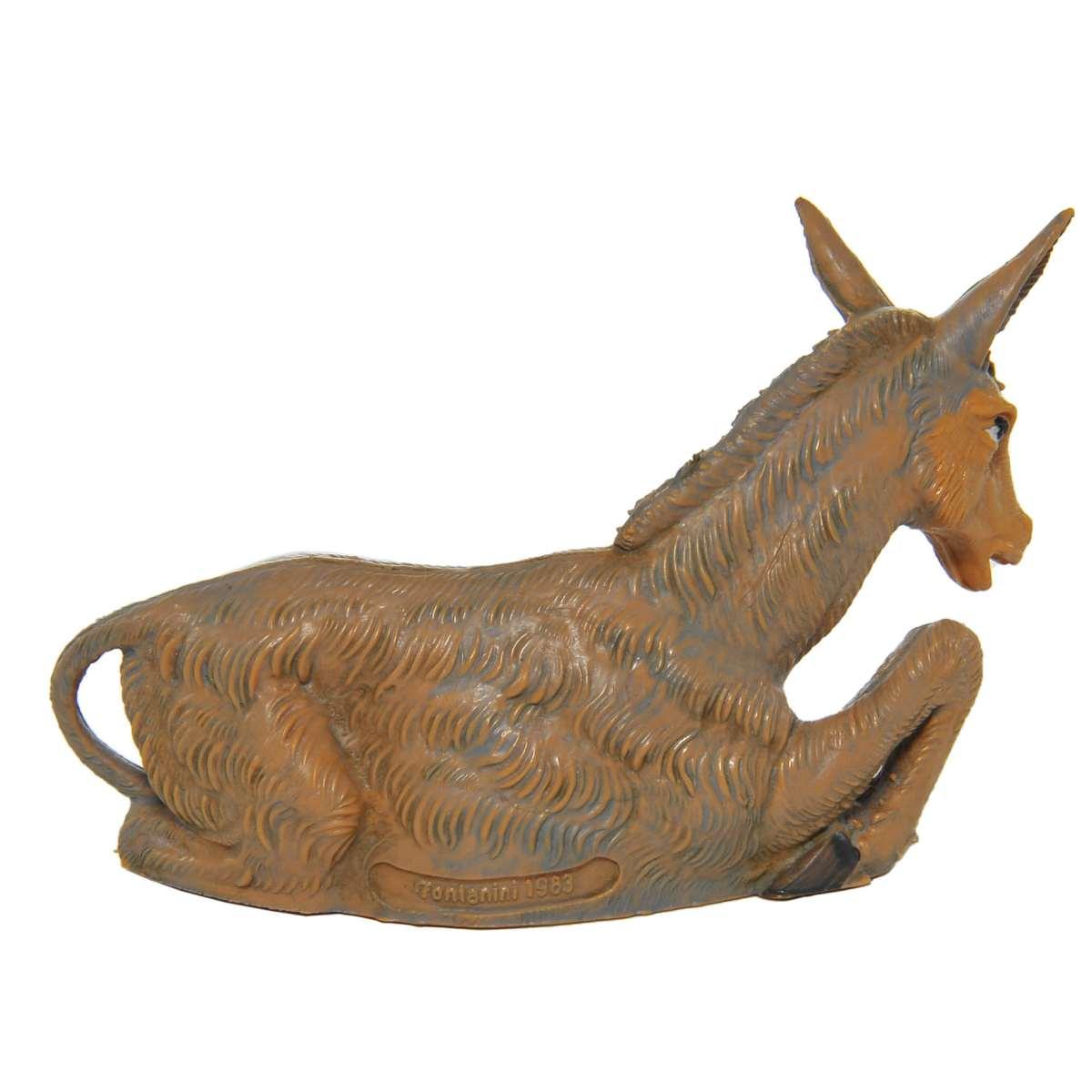 Statua presepe 10 cm asino sdraiato