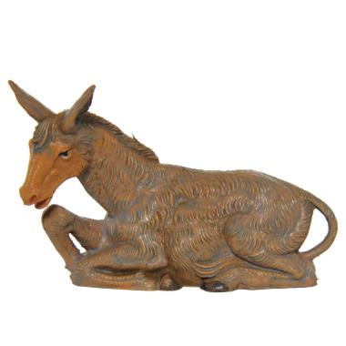 Statua presepe 10 cm asino sdraiato