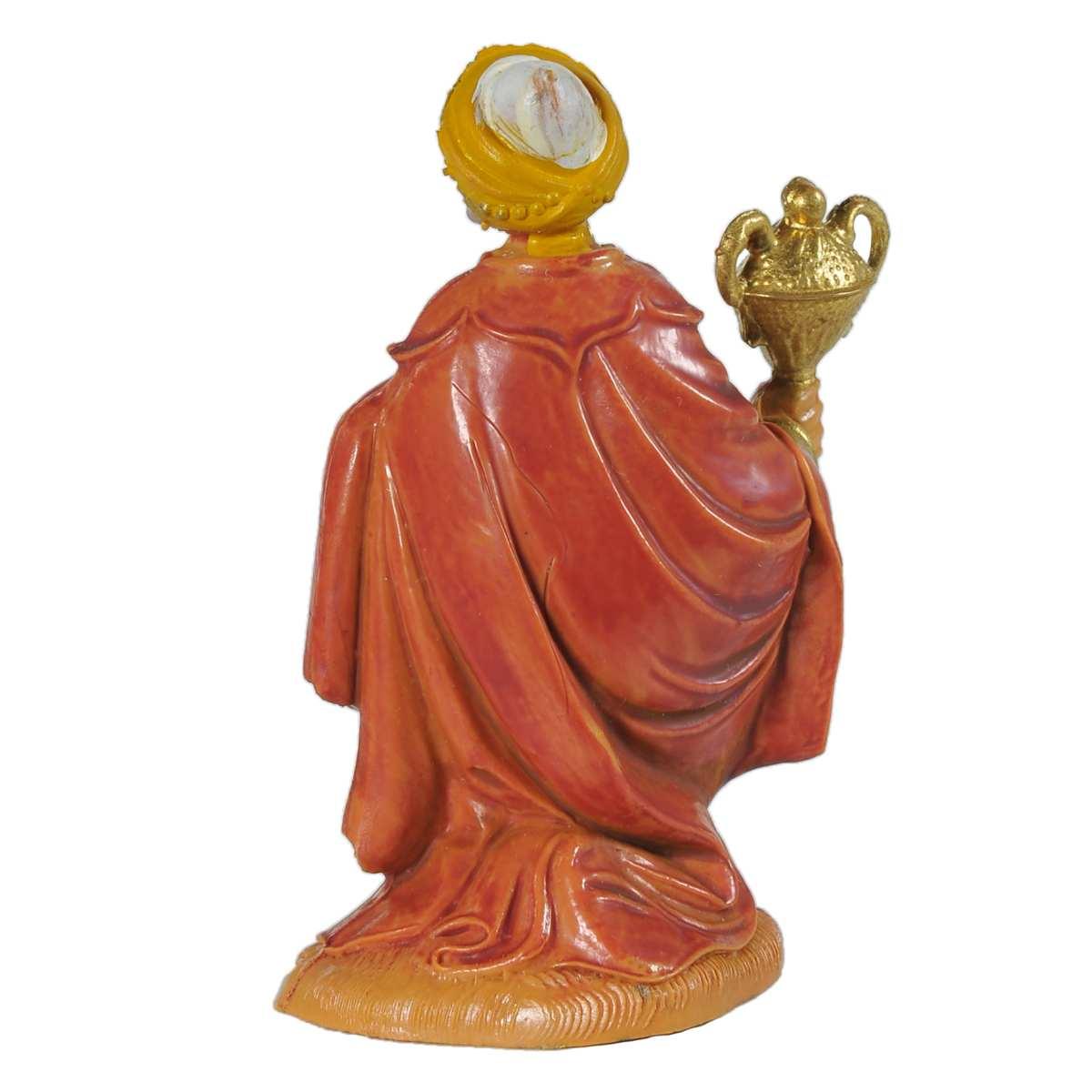 Statua presepe 10 cm re magio gaspare in ginocchio