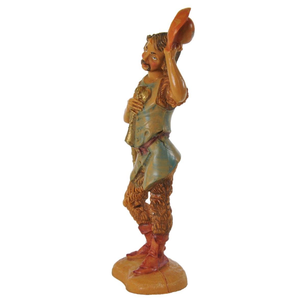 Statua presepe 10 cm pastore zampogna cappello