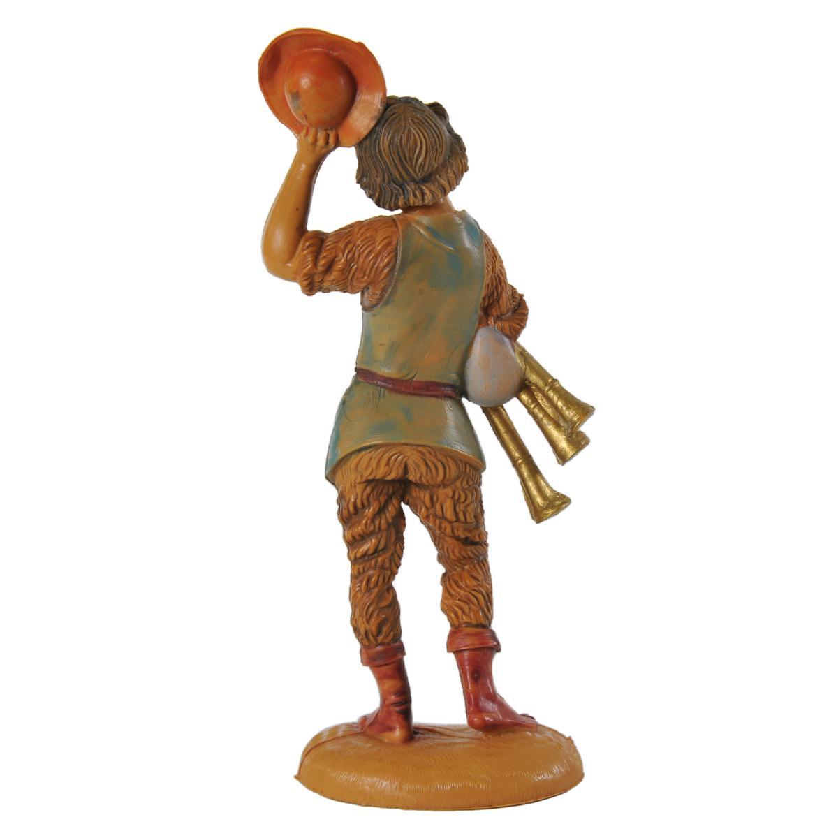Statua presepe 10 cm pastore zampogna cappello