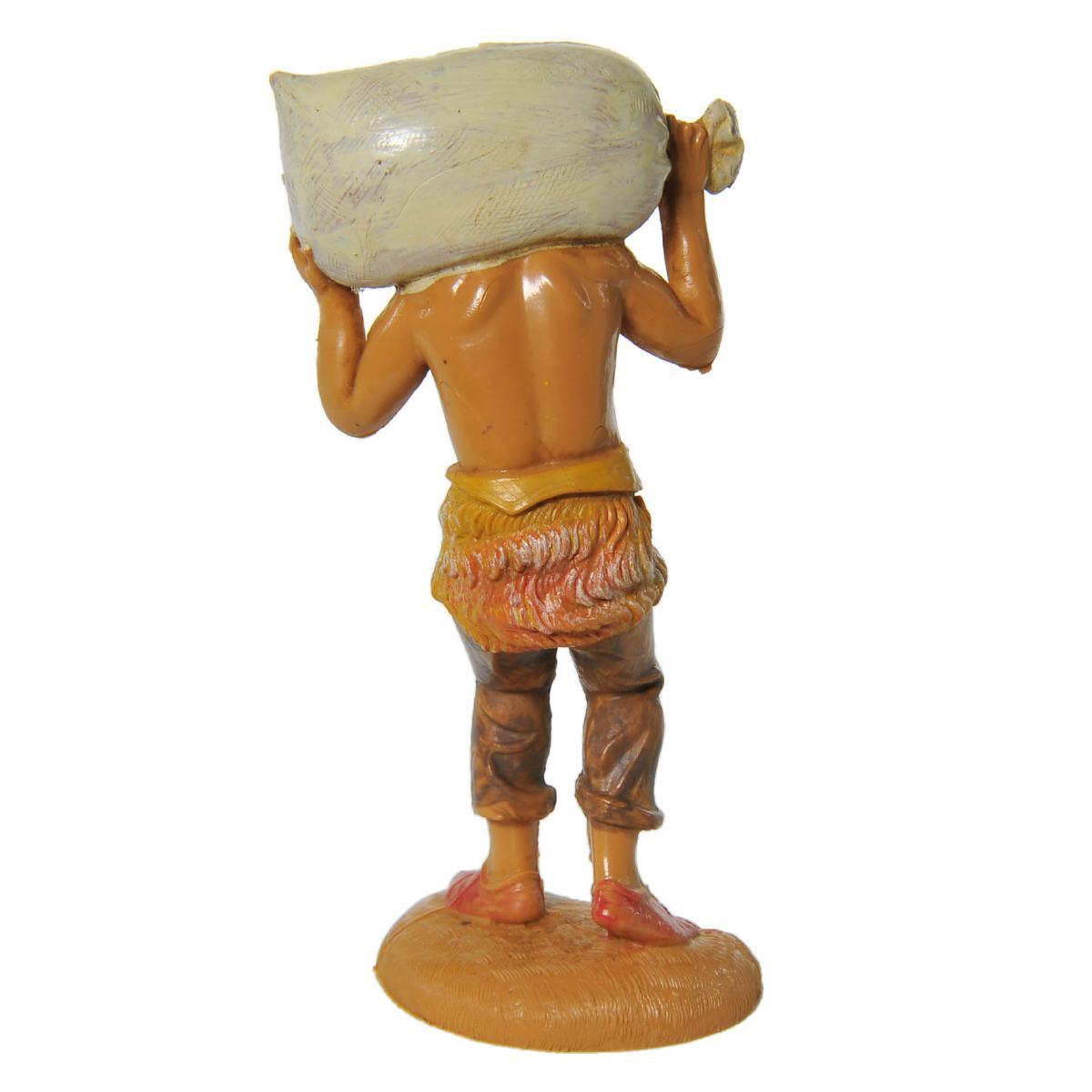 Statua presepe 10 cm pastore sacco in spalla