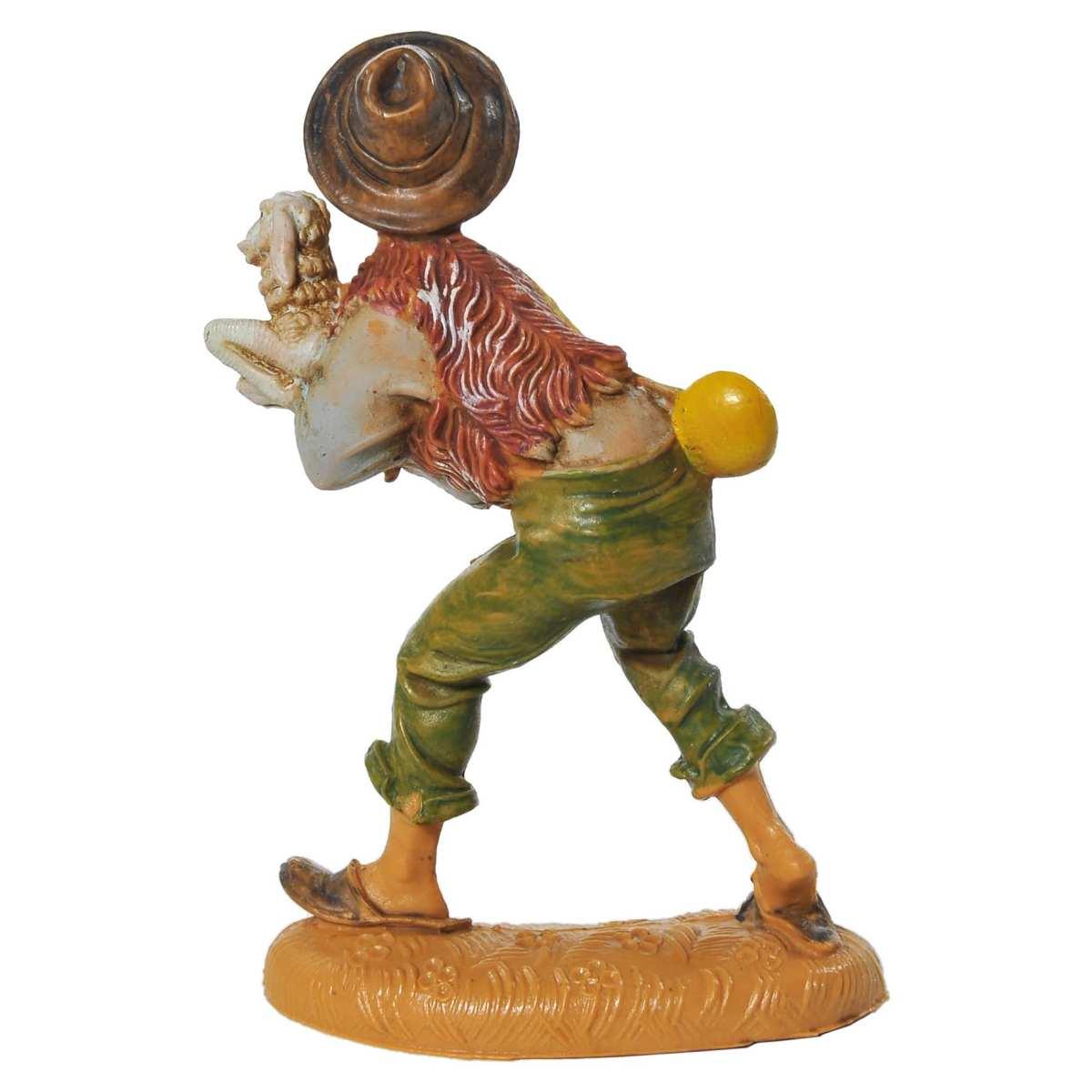 Statua presepe 10 cm pastore chinato pecora
