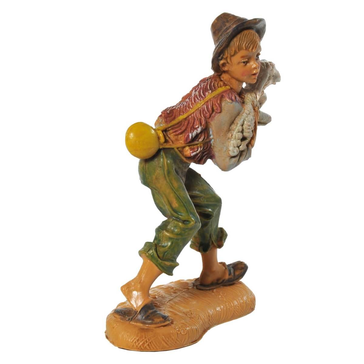 Statua presepe 10 cm pastore chinato pecora