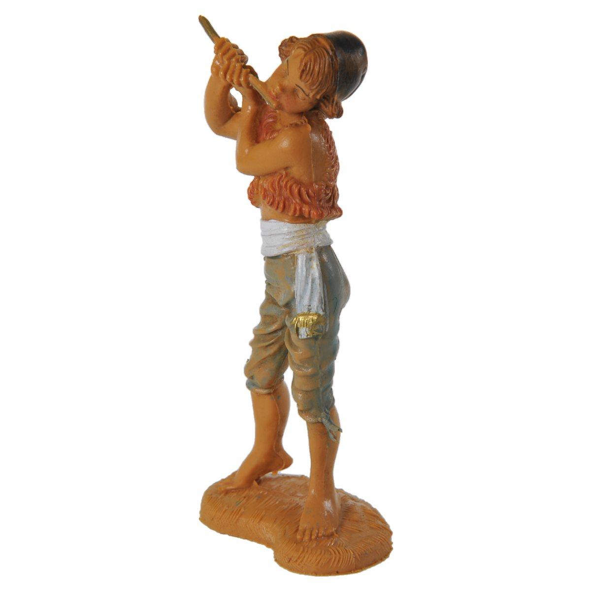 Statua presepe 10 cm pastore flauto