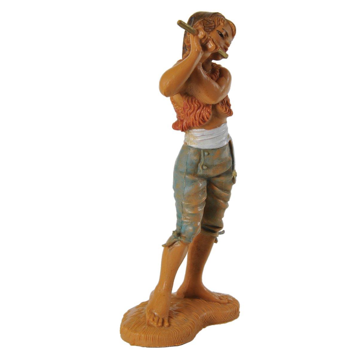 Statua presepe 10 cm pastore flauto