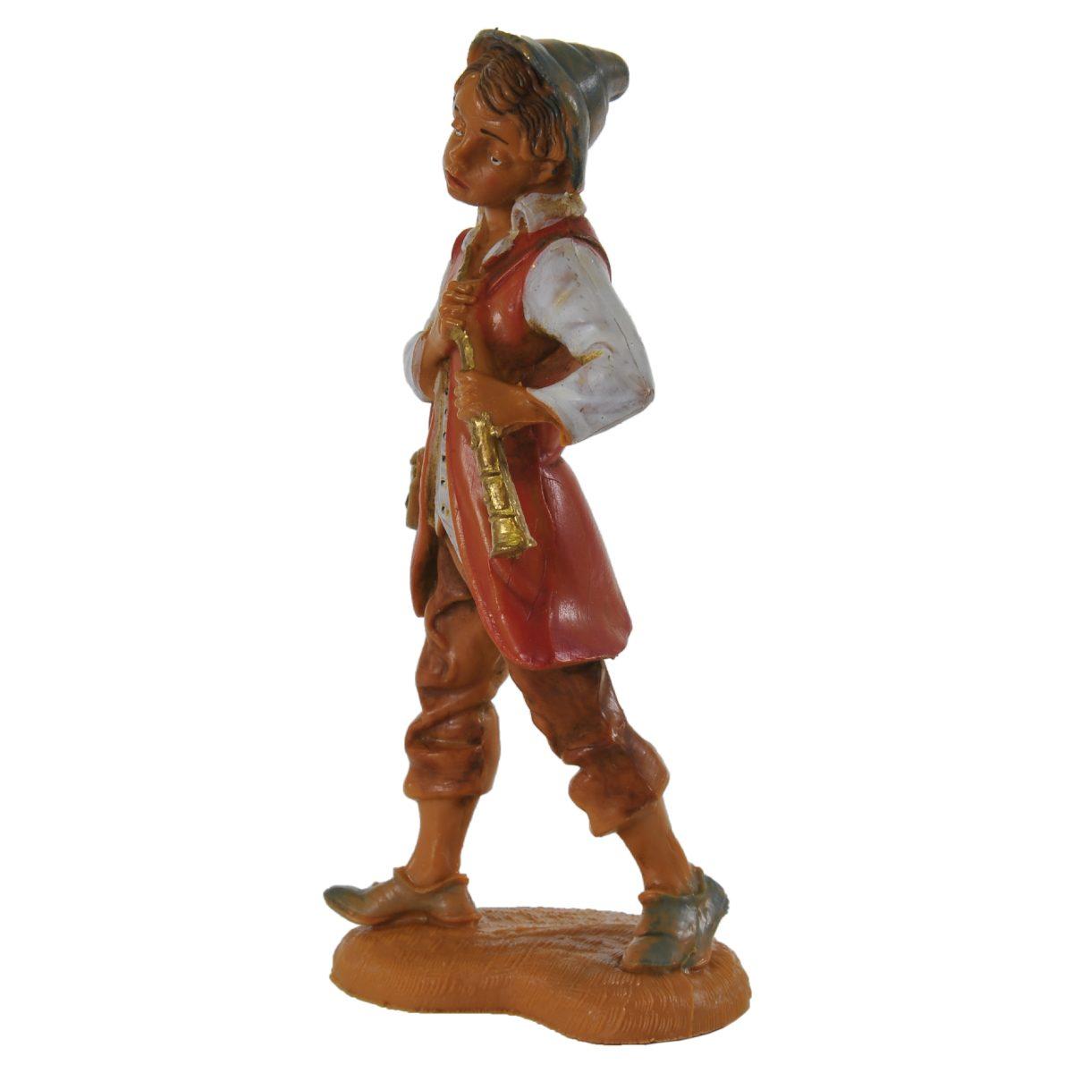 Statua presepe 10 cm pastore flauto
