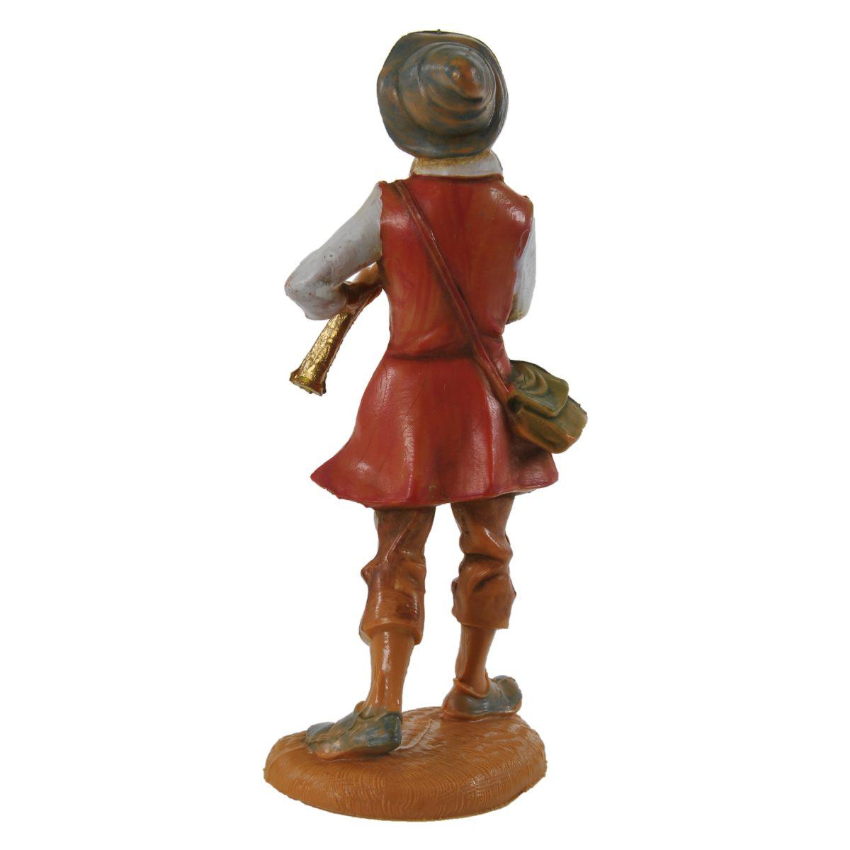 Statua presepe 10 cm pastore flauto
