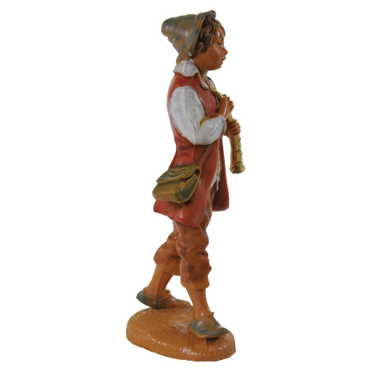 Statua presepe 10 cm pastore flauto