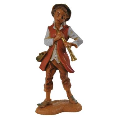 Statua presepe 10 cm pastore flauto