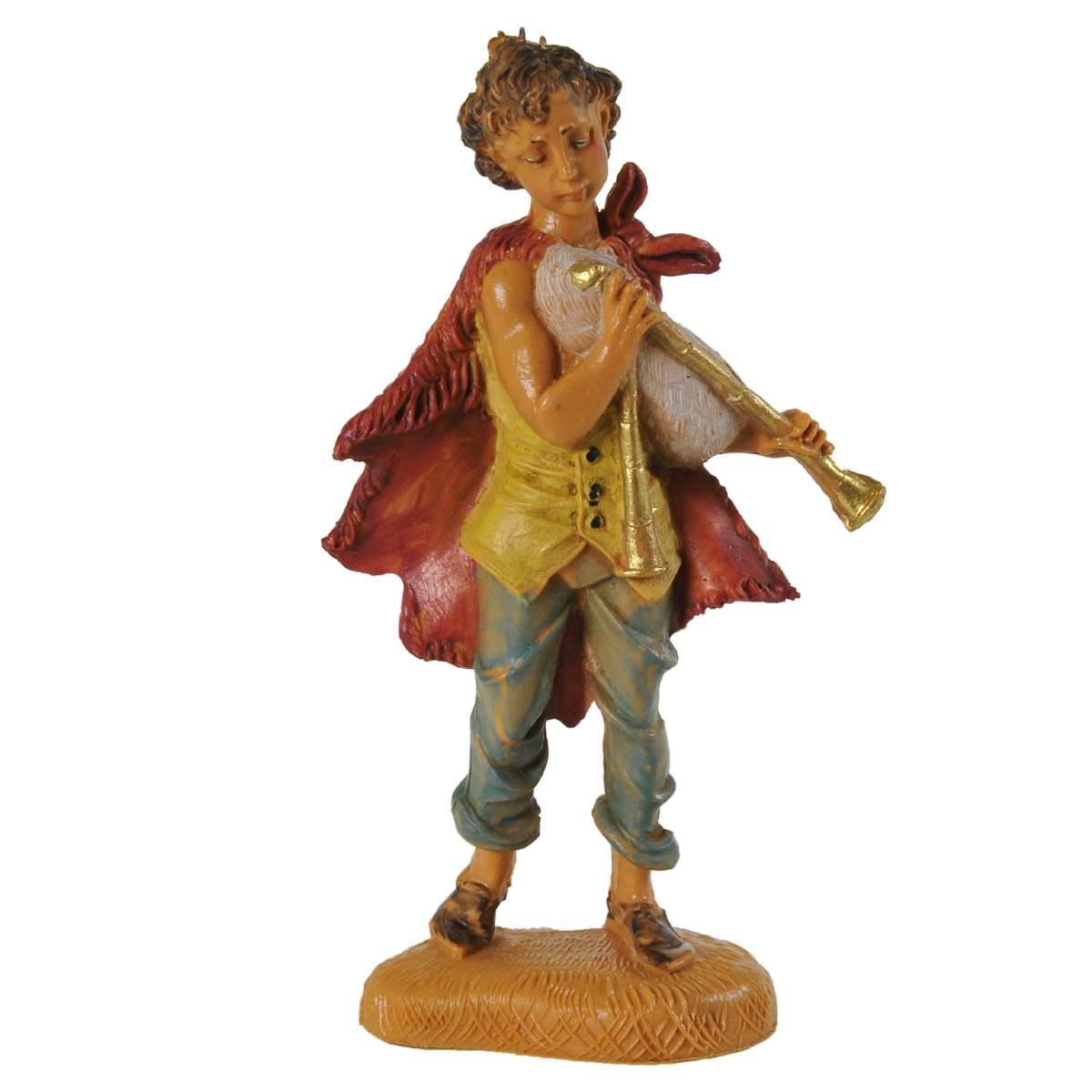 Statua presepe 10 cm pastore zampogna