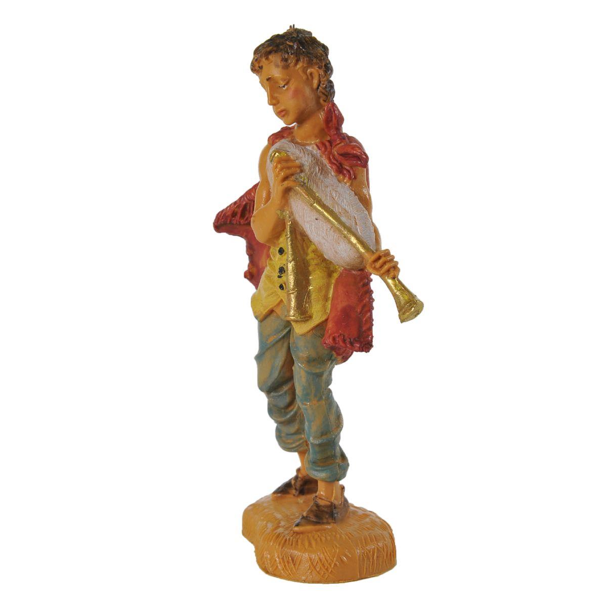 Statua presepe 10 cm pastore zampogna
