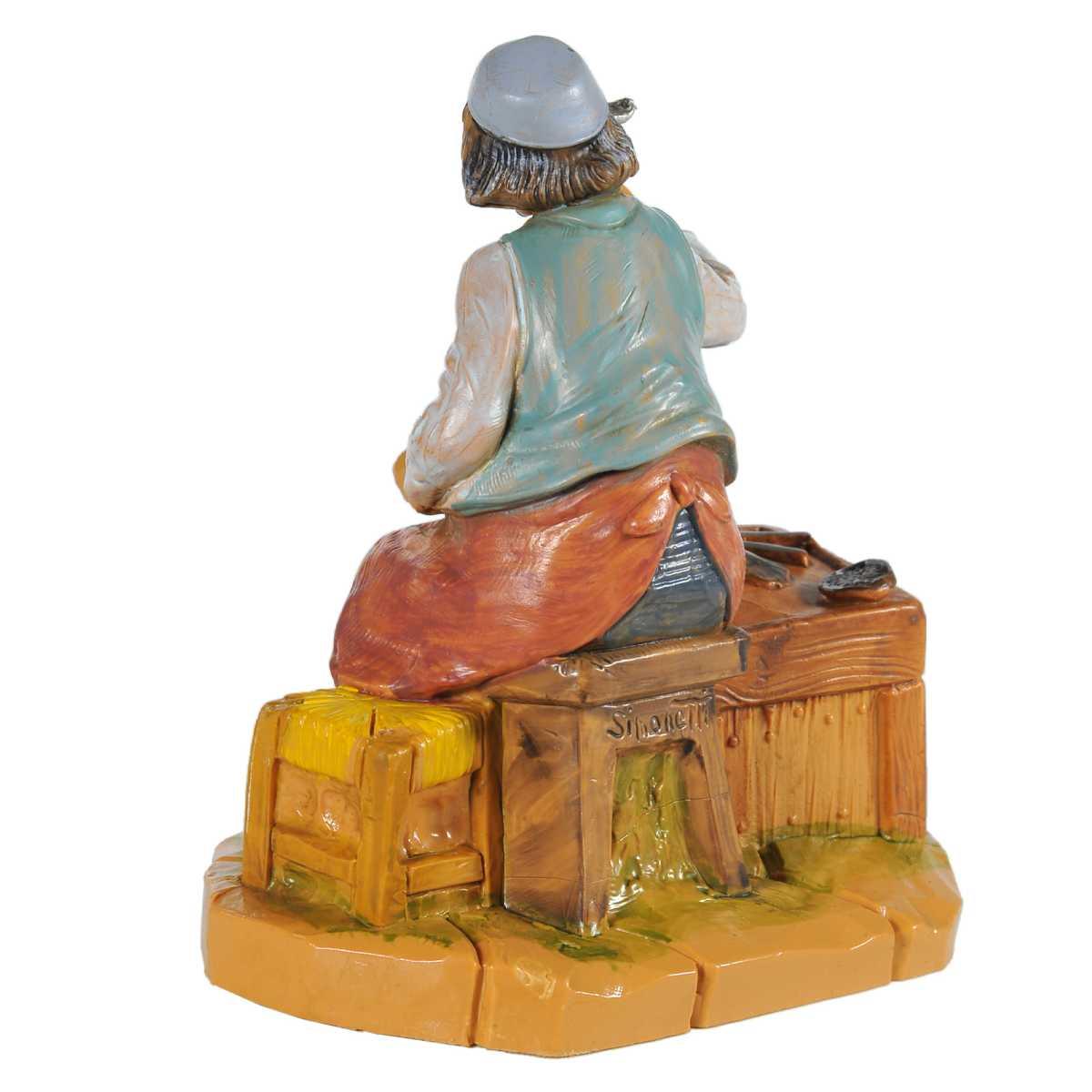 Statua presepe 12 cm calzolaio banco
