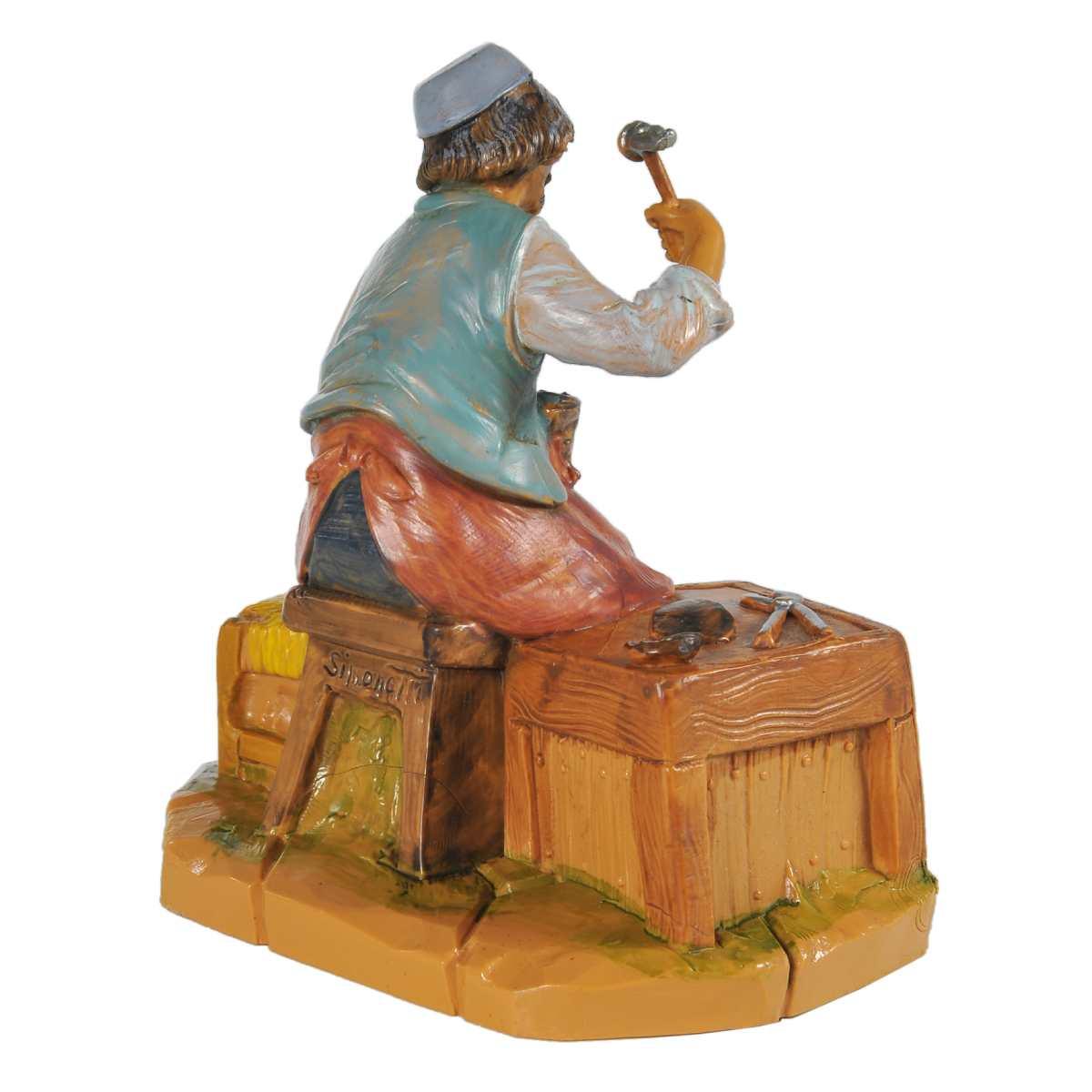 Statua presepe 12 cm calzolaio banco