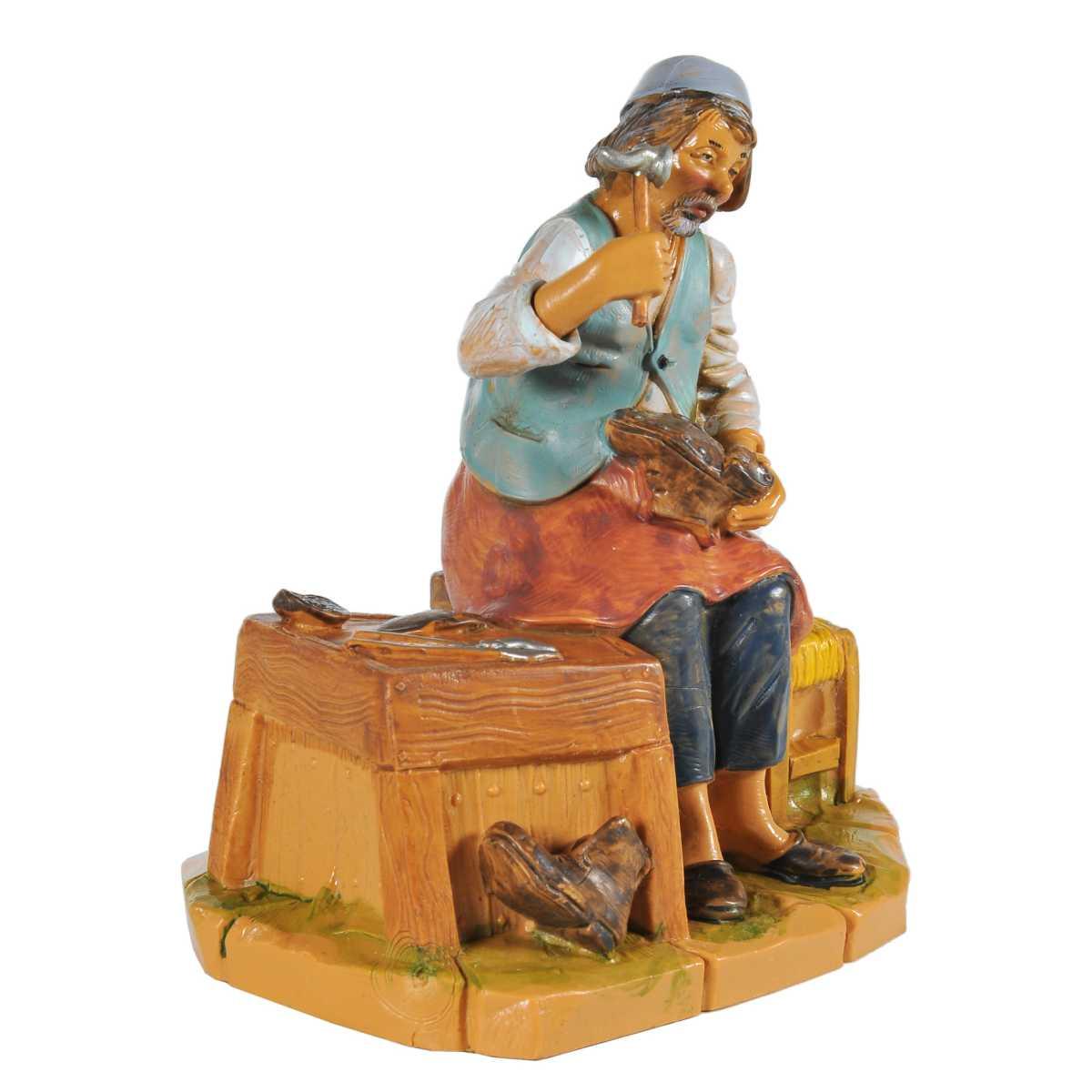 Statua presepe 12 cm calzolaio banco