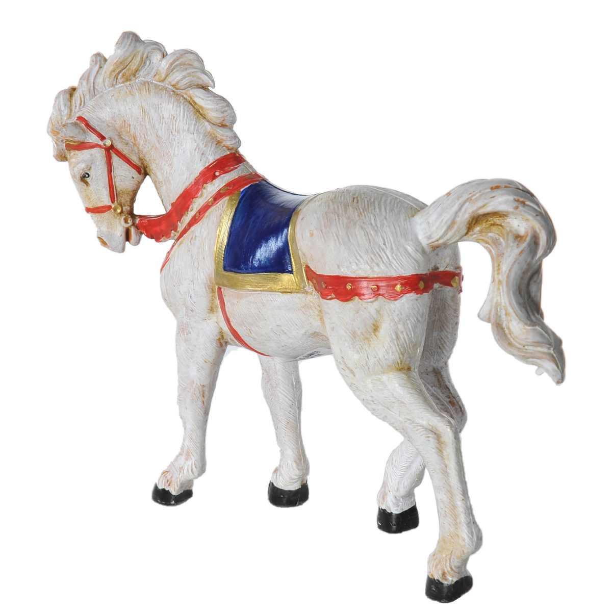 Statua presepe 12 cm cavallo bianco