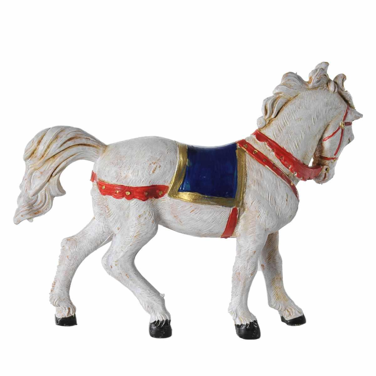 Statua presepe 12 cm cavallo bianco