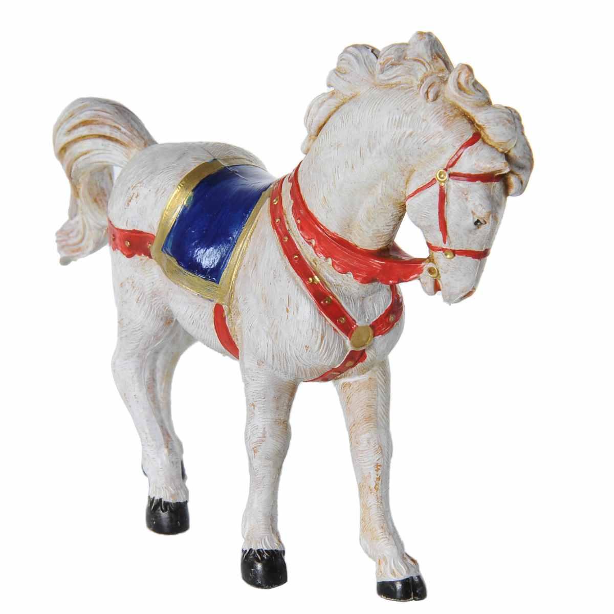 Statua presepe 12 cm cavallo bianco