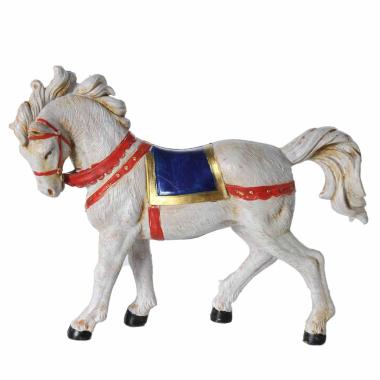 Statua presepe 12 cm cavallo bianco