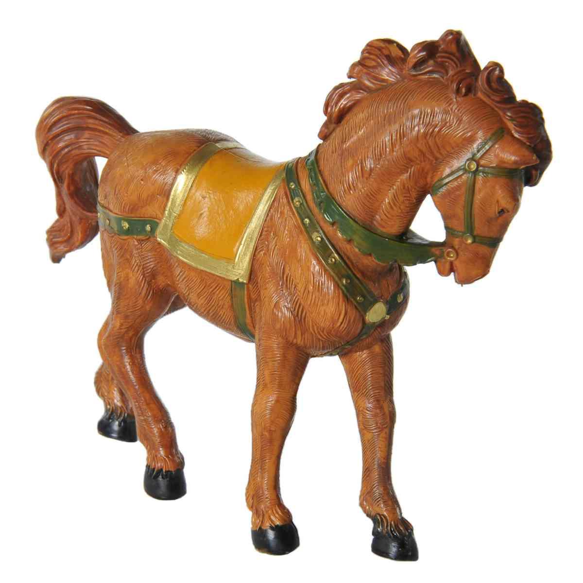 Statua presepe 12 cm cavallo marrone