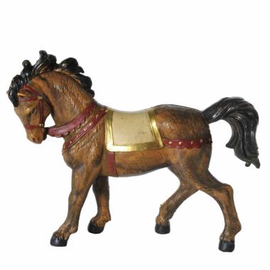Statua presepe 12 cm cavallo nero marrone
